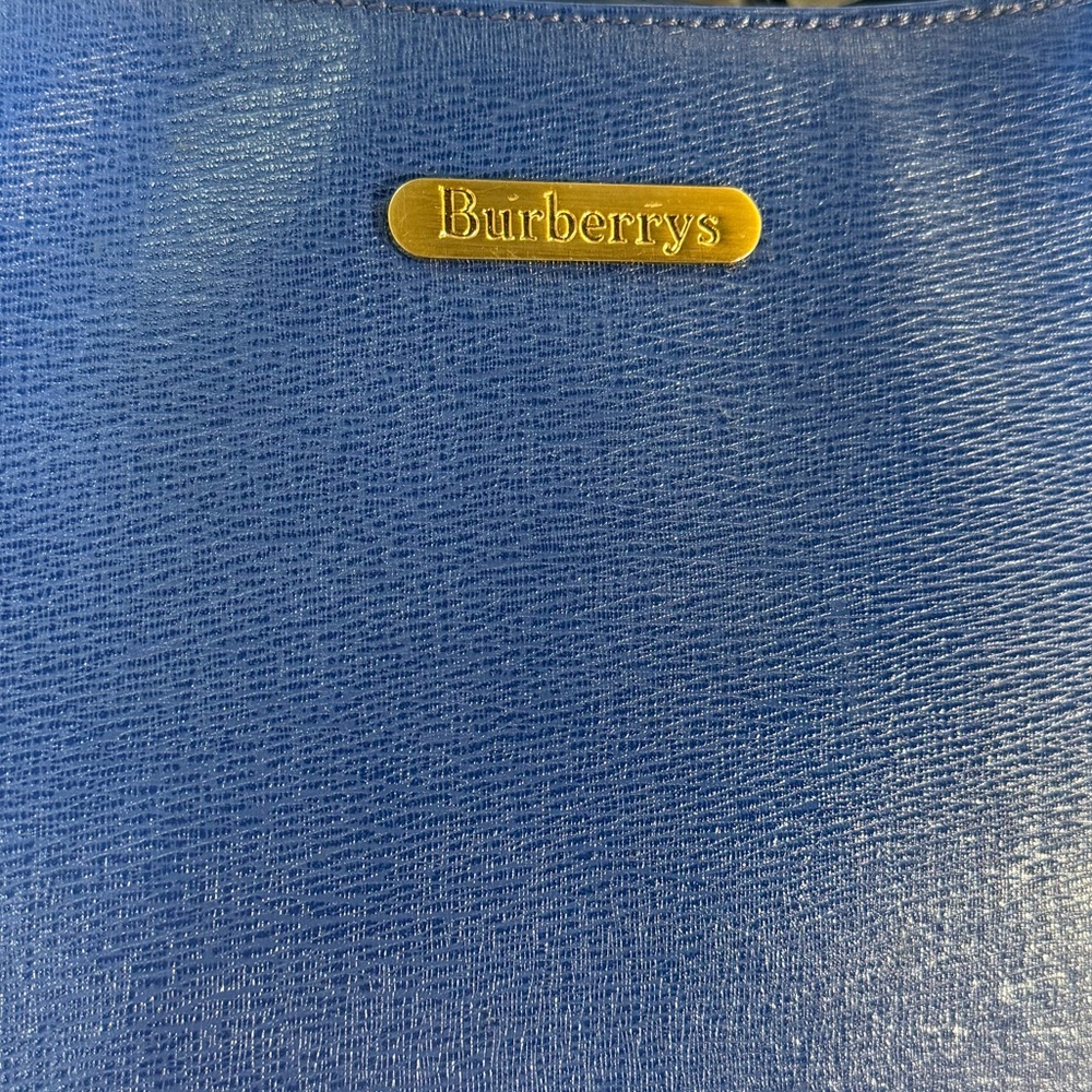 Burberrys Blue Leather Vintage Bag